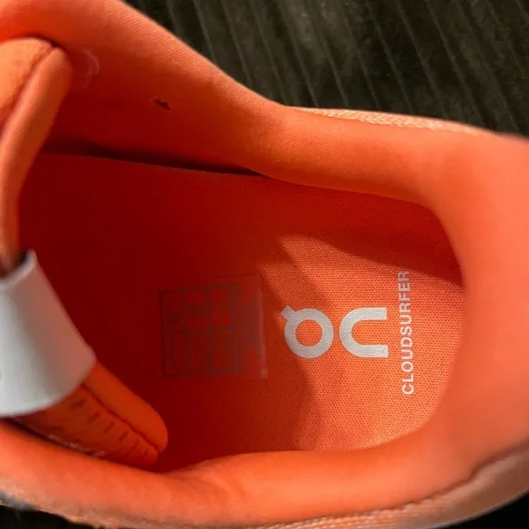 On Cloud Running Women's Orange Running Shoes - Picture 5 of 9